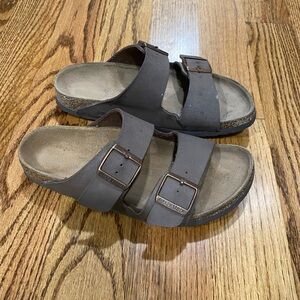 Brown Double Strap Sandals